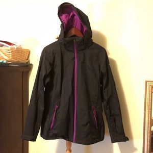 Columbia Black & Purple Rain Jacket